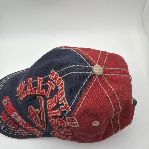 Disney Parks Embroidered Spell Out Distressed Look Adjustable Baseball Hat Cap - Picture 3 of 8